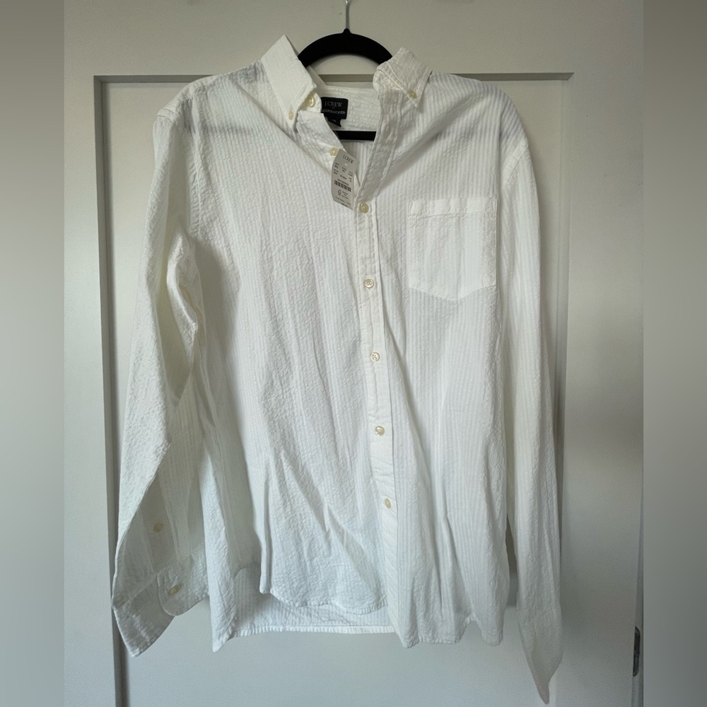 Brand new with tags J. Crew seersucker shirt in white